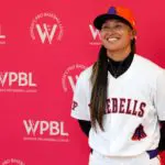 Kelsie Whitmore of the San Fransisco Firebells poses for a photograph at the WPBL team launch at New Era Flagship Store.