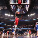Dominique Malonga #14 of Team Coop goes up for the dunk against Team Spoon during the AT&T WNBA All-Star 2026 Game.