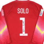 Tight shot of Hope Solo's 2015 FIFA Women's World Cup Final Signed Match Worn Jersey.