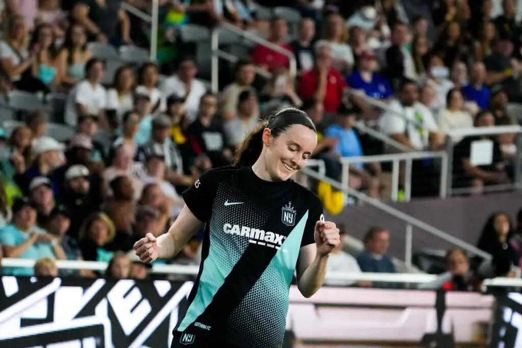 Gotham FC midfielder Rose Lavelle (16) reacts during the NWSL Challenge Cup match at ScottsMiracle-Gro Field on June 26, 2026 in Columbus, Ohio.
