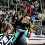 Gotham FC midfielder Rose Lavelle (16) reacts during the NWSL Challenge Cup match at ScottsMiracle-Gro Field on June 26, 2026 in Columbus, Ohio.