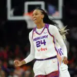 Phoenix Mercury forward DeWanna Bonner (24) reacts against the Chicago Sky in the second half at Mortgage Matchup Center.