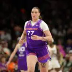 Phoenix Mercury forward Marta Suarez (77) against the Indiana Fever in the second half at Mortgage Matchup Center.