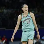 New York Liberty forward Breanna Stewart (30) walks on the court during the first half at Wintrust Arena.