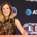 WNBA Commissioner Cathy Engelbert speaks with media before the 2026 WNBA All Star Game at United Center.