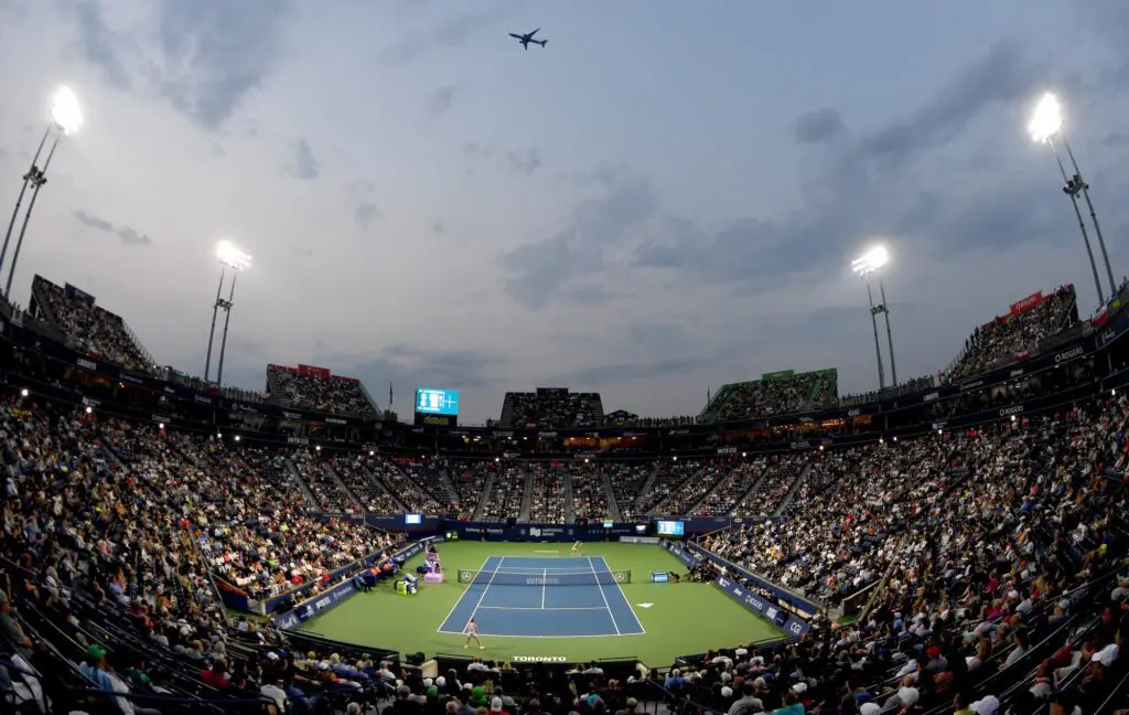 A general view of Sobeys Stadium during semi-final play between Iga Swiatek (POL) and Elina Svitolina (UKR).