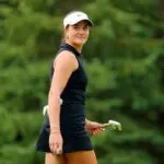 Kiara Romero walks off the putting green the first round of the CPKC Women's Open golf tournament at Royal Mayfair Golf Club.