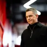 Marc Skinner, Manager of Manchester United arrives at the stadium prior to the Barclays Women's Super League match between Manchester United and Manchester City.