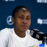 Coco Gauff of the United States talks to the media after defeating Kayla Day of the United States in the second round on Day 4 of the National Bank Open at Sobeys Stadium on August 05, 2026 in Toronto, Ontario.