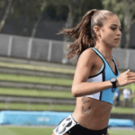 Australian runner Natasha Ward racing for NSW Athletics and Sutherland District Athletics Club.