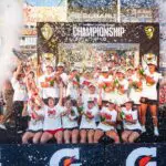 The maryland Charm celebrate their first-ever WLL Championship.