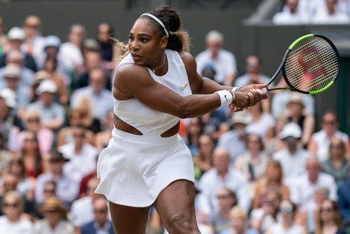 Serena Williams in tennis court/ JWS