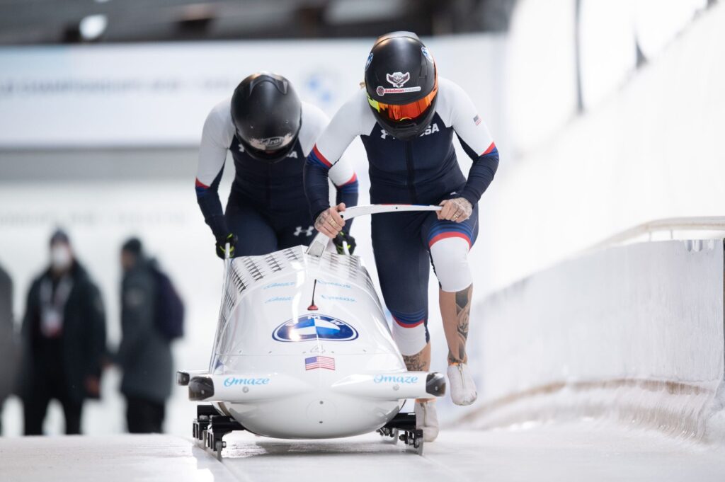 Kaillie Humphries and Lolo Jones in bobsled world championship/JWS
