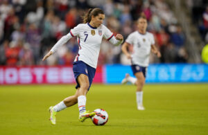 Tobin Heath on the field for the USWNT in October 2021