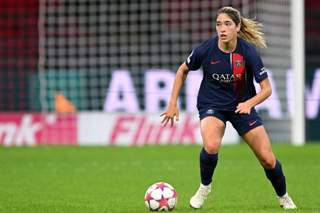 Korbin Albert of Paris Saint-Germain during the UEFA Women's Champions League Group C match at the Johan Cruijff Arena on November 15, 2023 in Amsterdam, Netherlands. (ANP/Getty Images)