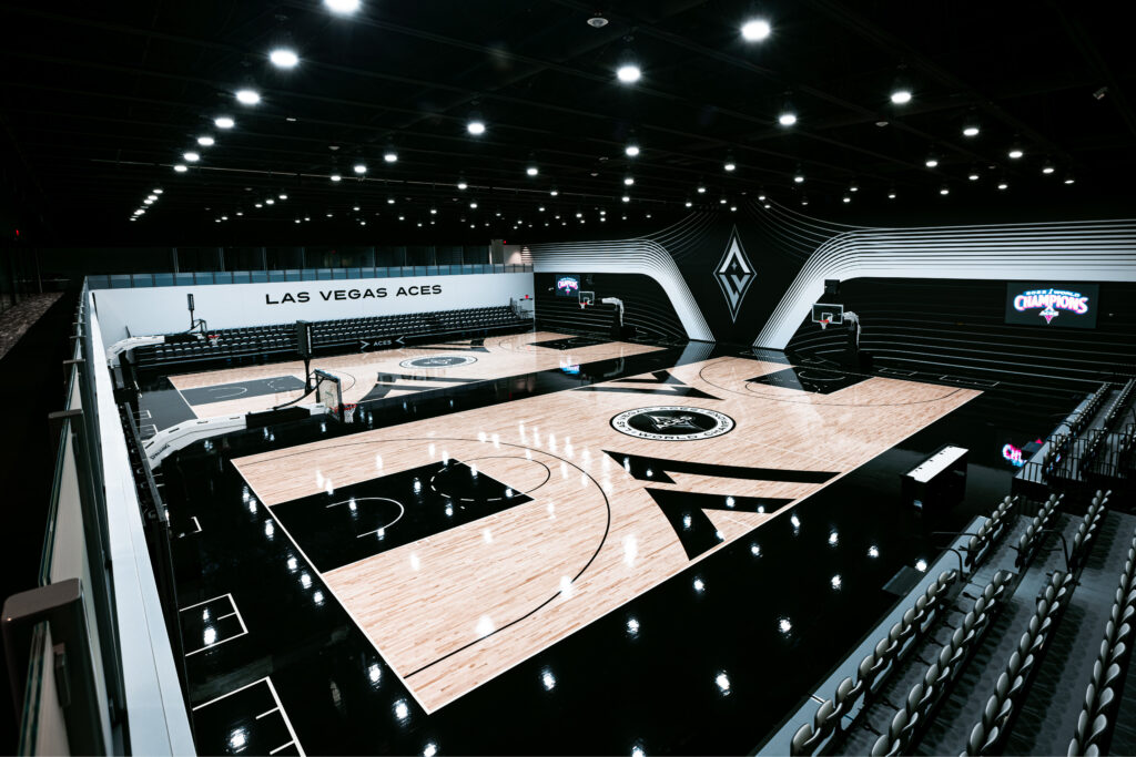 The Las Vegas Aces unveiled the team's new training center, complete with two basketball courts.