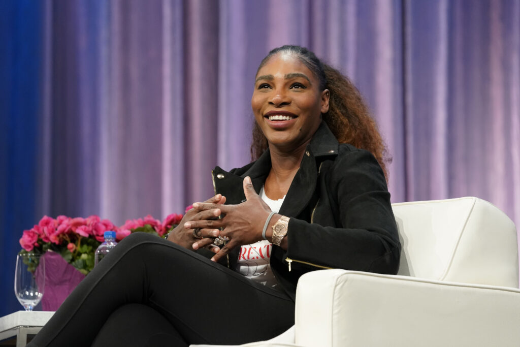Serena Williams speaks on stage during keynote conversation at 2019 conference in San Jose, California