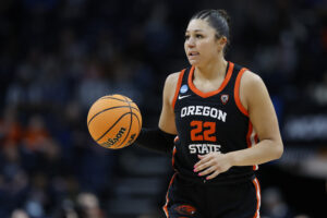 Oregon State transfer and USC recruit Talia von Oelhoffen at 2024 NCAA women's tournament