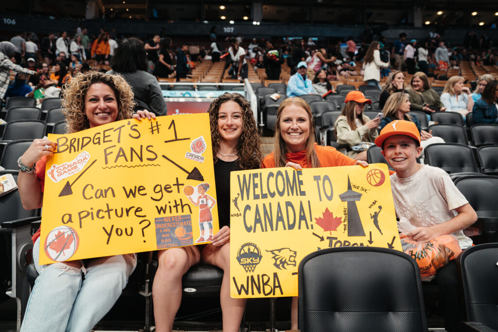 Fans at a game between the Chicago Sky and the Minnesota Lynx in Toronto