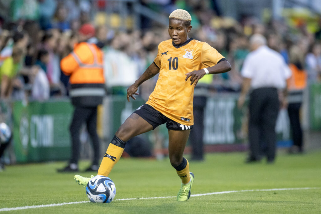 Grace Chanda #10 of Zambia in action during the Republic of Ireland WNT v Zambia WNT