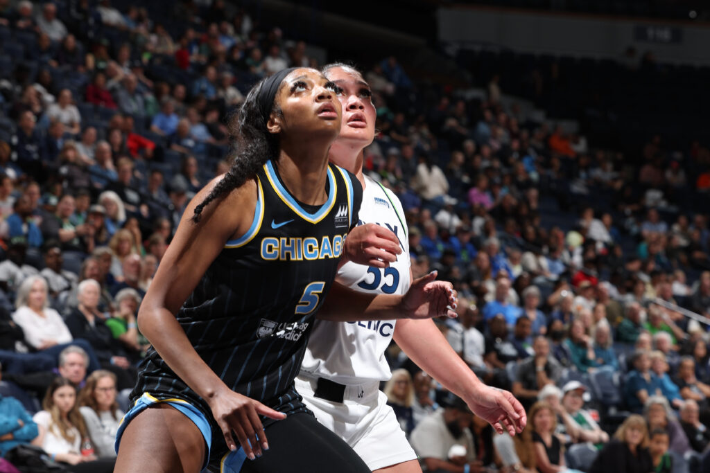 chicago sky's angel reese in first wnba game against minnesota lynx