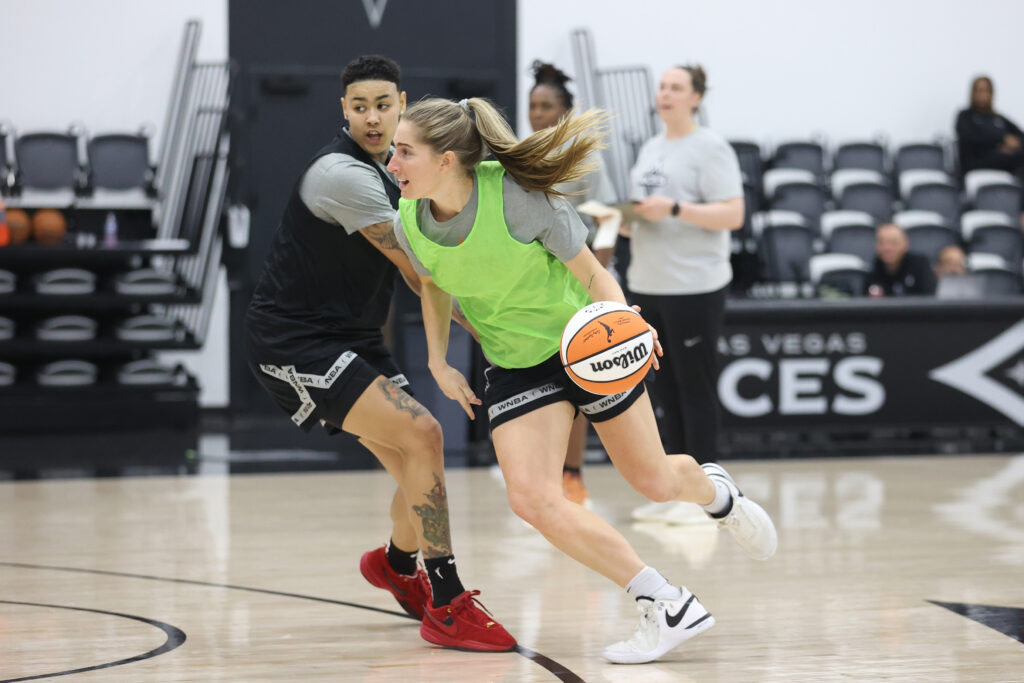rookie kate martin at wnba training camp with the las vegas aces