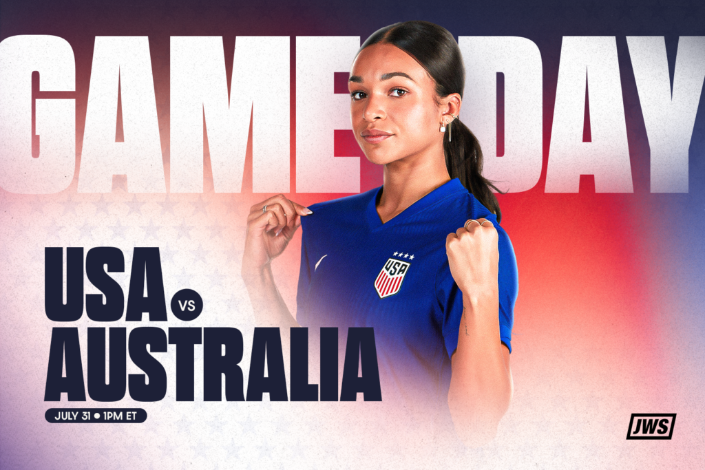 uswnt olympic gameday graphic featuring sophia smith