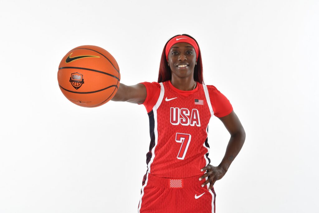 Kahleah Copper of the USA Basketball Women's National Team poses for a portrait during Training Camp in Phoenix