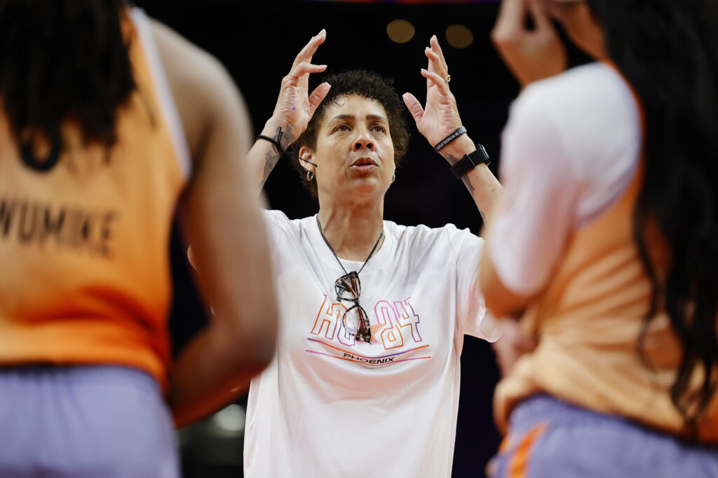 Team WNBA head coach Cheryl Miller at practice before Saturday's WNBA All-Star Game