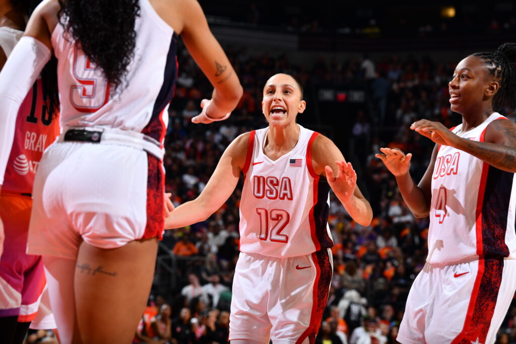 Diana Taurasi and Team USA teammates at the 2024 WNBA All-Star Game