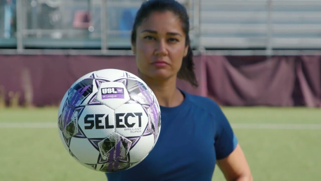 usl w league ballard vice president tiffany mallick holding an official usl w ball