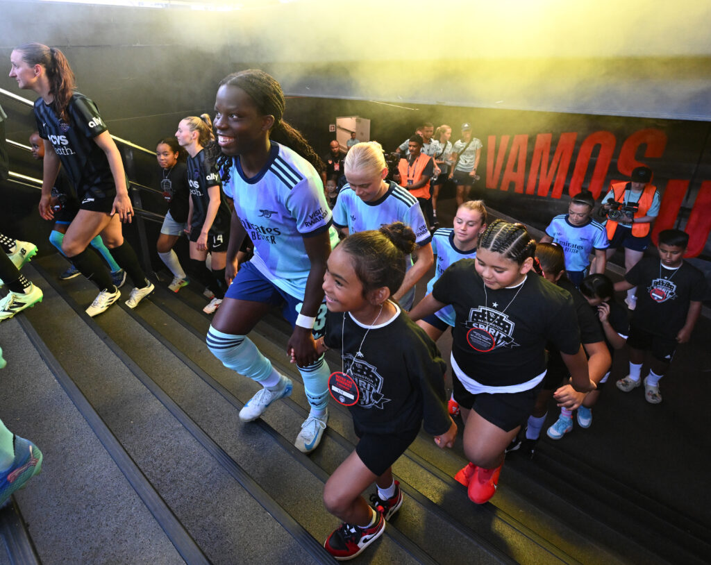 Vivienne Lia of Arsenal before the pre season friendly match between Washington Spirit and Arsenal Women