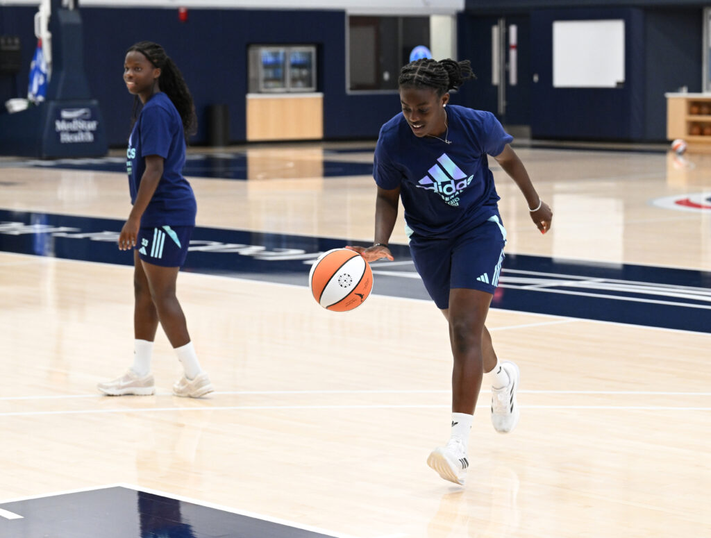 Michelle Agyemang and Viv Lia of Arsenal during the Arsenal Women's visit to the Washington Mystics WNBA team