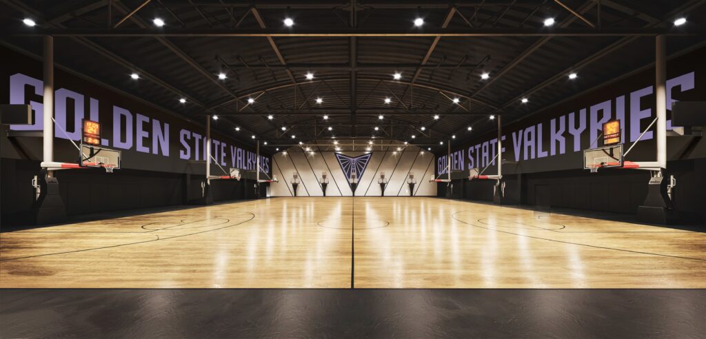 Image of what one of the Valkyries Oakland training courts will look like.