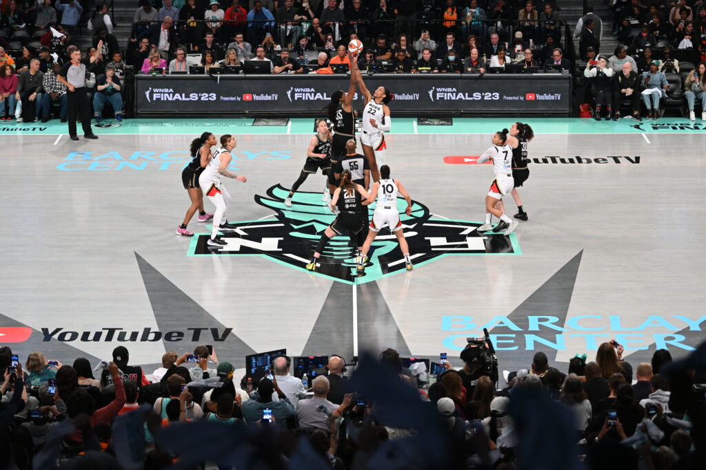 The Ace and Liberty tip off what would be the fourth and deciding game of the 2023 WNBA Finals.