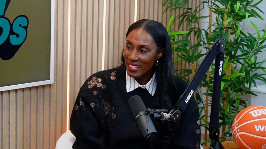 Lisa Leslie poses during a studio taping of Fast Friends women's sports show.