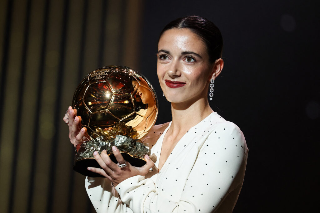 Spain midfielder Aitana Bonmatí holds her second straight Ballon d'Or award.