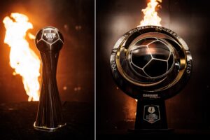 The new NWSL season MVP and Shield trophies shine