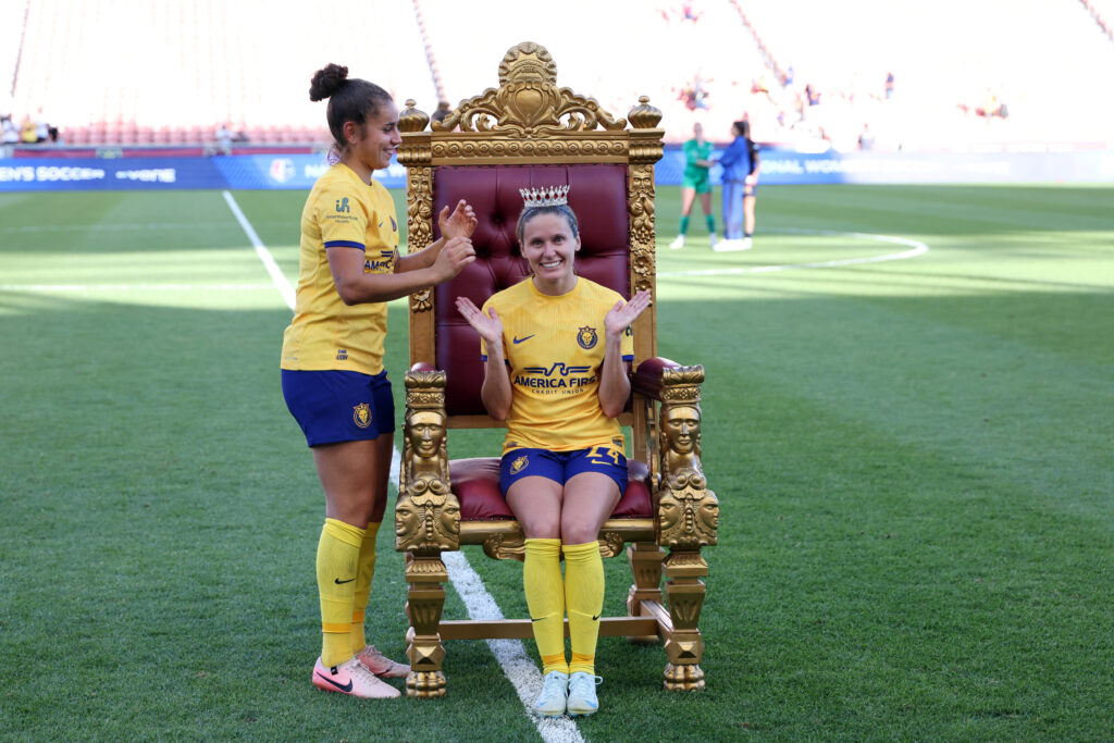 Cloé Lacasse sits on Utah's throne after her record-breaking hat trick on Sunday.