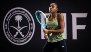 US tennis star Coco Gauff practices for the 2024 WTA Finals in Saudi Arabia