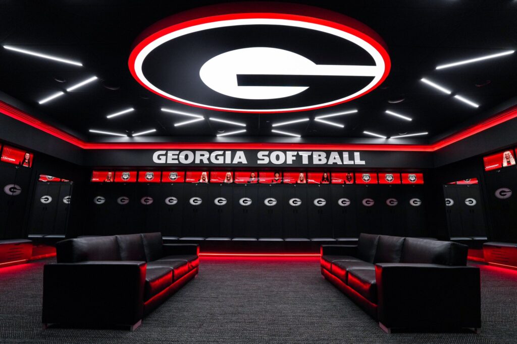 The new Georgia softball locker room