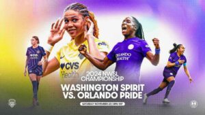 2024 NWSL Championship graphic featuring the Spirit and the Pride