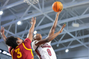 South Carolina's Joyce Edwards shoots a basket against Iowa State on Thursday.