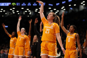 Tennessee's Tess Darby sinks a three-pointed in the Vols' Saturday win over then-No. 17 Iowa.