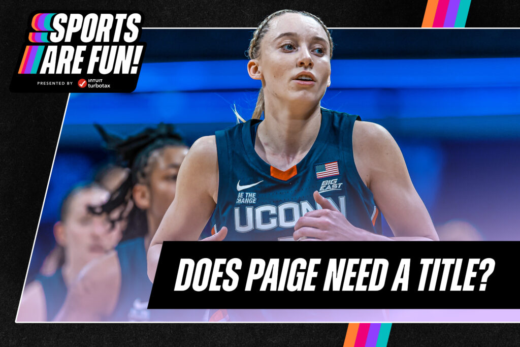 Cover image for Sports Are Fun! with Kelley O'Hara showing UConn basketball star Paige Bueckers.