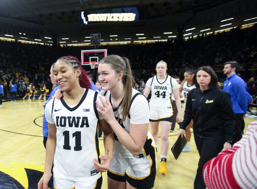 Freshmen Aaliyah Guyton (L) and Taylor Stremlow (R) are a key part of Iowa basketball bright future.