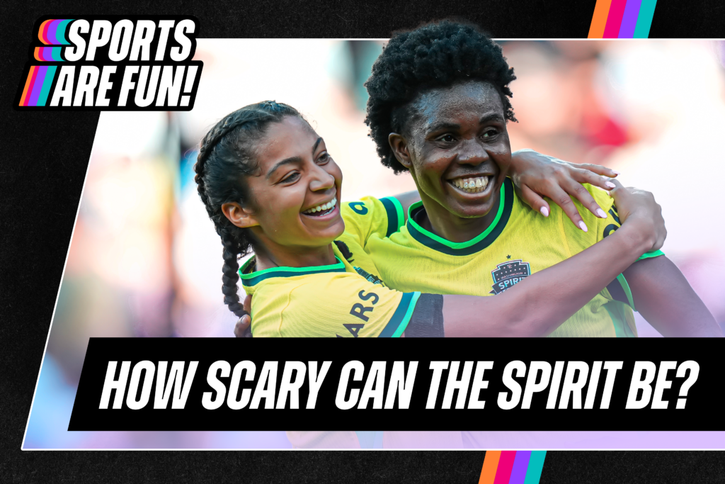 Cover image for Sports Are Fun! with Kelley O'Hara featuring the Washington Spirit.