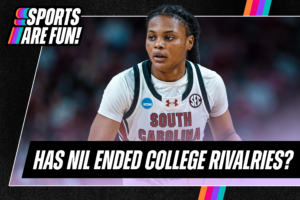 Cover image for Sports Are Fun! with Kelley O'Hara featuring NCAA college basketball transfer MiLaysia Fulwiley.
