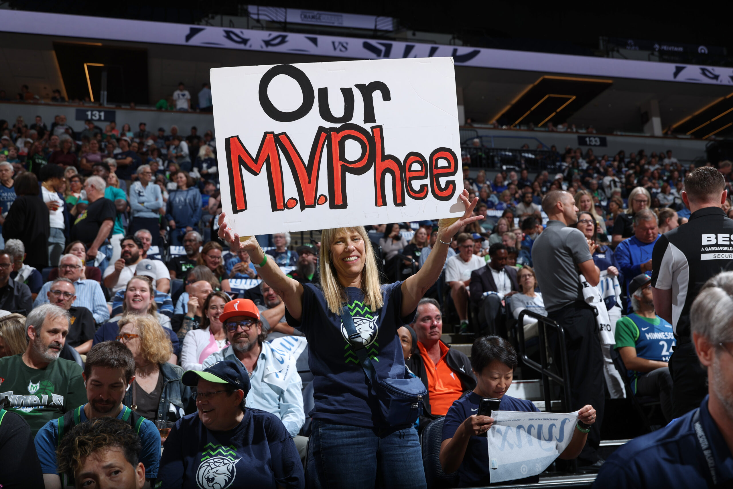 Minnesota Lynx fan looks on during the game during round one game two of the 2024 WNBA Playoffs on September 25, 2024 at Target Center in Minneapolis, Minnesota.