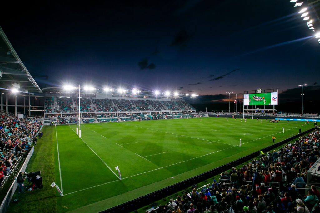 A view of CPKC Stadium during the USA Rugby game against Canada that set a US attendance record.